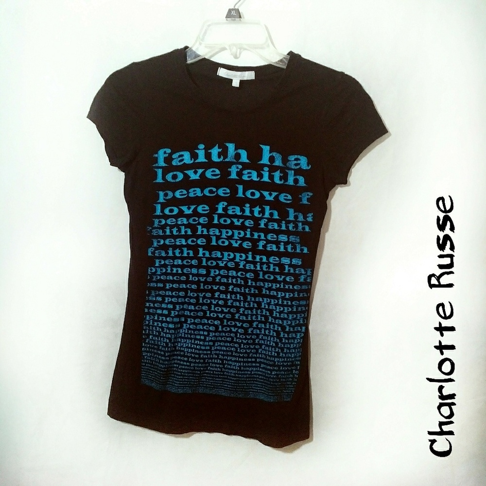 Charlotte Russe small black "faith" tee
